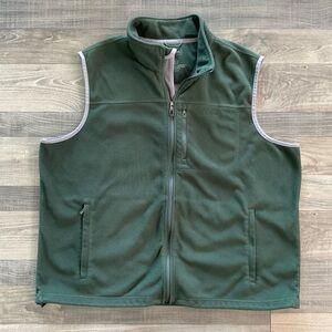 VTG LL Bean Polartec Fleece Vest Men’s XXL Forest Green Pockets Full Zip